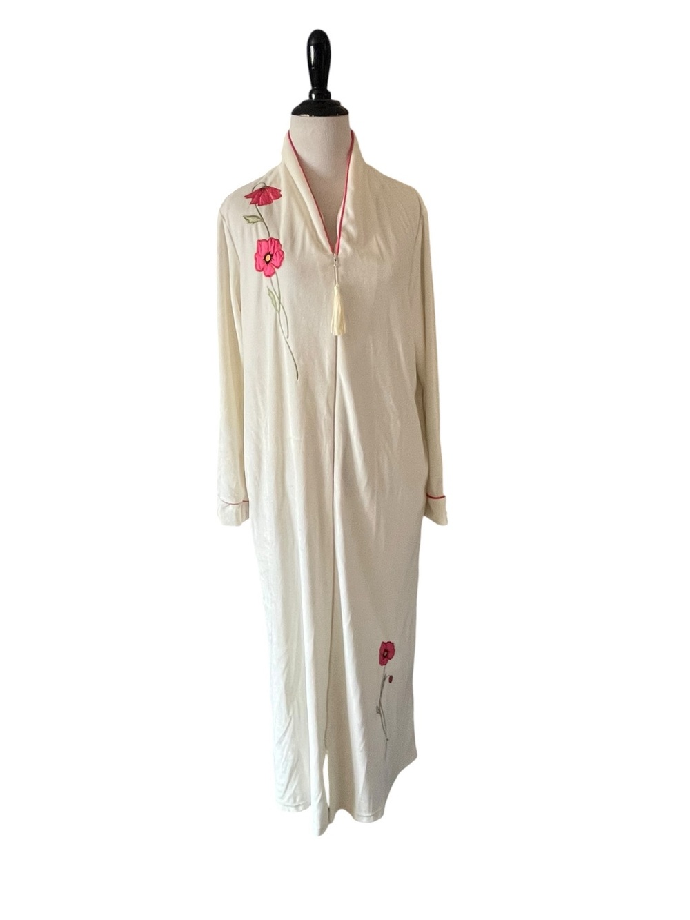 Vintage CrownTuft Floral Lounger House Dress Medium Cottagecore Hostess Gown